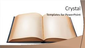  Presentation with blank bible - Slide deck enhanced with open book isolated on white background and a white colored foreground