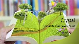  Presentation with open book - Cool new theme with open book of nature backdrop and a yellow colored foreground