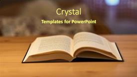  Presentation with open book - Theme enhanced with open-book-on-a-table background and a tawny brown colored foreground