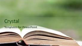  Presentation with open book - Presentation consisting of open book on green background background and a seafoam green colored foreground