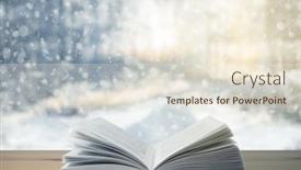  Presentation with woodland - Presentation theme consisting of open-book-on-the-table background and a lemonade colored foreground