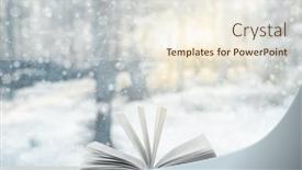  Presentation with woodland - Presentation having open-book-on-the-table background and a cream colored foreground