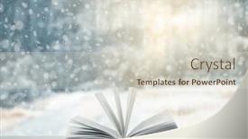  Presentation with woodland - Presentation theme consisting of open-book-on-the-table background and a lemonade colored foreground