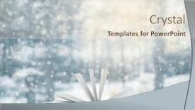  Presentation with woodland - Presentation enhanced with open-book-on-the-table background and a cream colored foreground