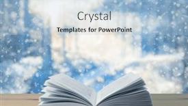  Presentation with woodland - PPT theme with open-book-on-the-table background and a light blue colored foreground