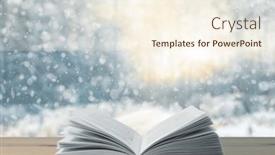  Presentation with woodland - Presentation theme featuring open-book-on-the-table background and a cream colored foreground