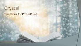  Presentation with woodland - Theme having open-book-on-the-table background and a cream colored foreground