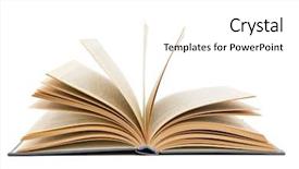  Presentation with open book - Cool new presentation theme with open book on white background backdrop and a white colored foreground