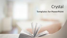  Presentation with reading table - Colorful presentation design enhanced with open book on white wooden backdrop and a white colored foreground