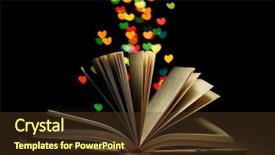  Presentation with book holy bible table - Colorful theme enhanced with open book on wooden table backdrop and a tawny brown colored foreground