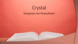  Presentation with open book - Beautiful presentation theme featuring open book on wooden table backdrop and a gray colored foreground