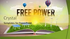  Presentation with renewable energy - Amazing theme having open-book-renewable-energy-concept backdrop and a yellow colored foreground
