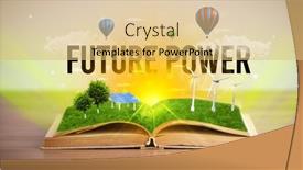  Presentation with renewable energy - PPT layouts consisting of open-book-renewable-energy-concept background and a yellow colored foreground