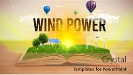  Presentation with renewable energy - Presentation theme enhanced with open-book-renewable-energy-concept background and a coral colored foreground