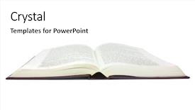  Presentation with open book page - Audience pleasing presentation theme consisting of open book shot backdrop and a white colored foreground