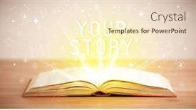  Presentation with open book - Colorful slide deck enhanced with open-book-social-networking-concept backdrop and a cream colored foreground