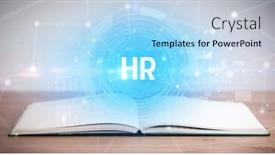  Presentation with open book - Presentation theme consisting of open-book-with-abbreviation-concept background and a light blue colored foreground