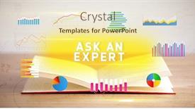  Presentation with business book - Audience pleasing PPT theme consisting of open-book-with-ask backdrop and a soft green colored foreground