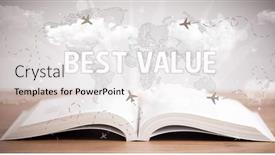  Presentation with open book - PPT layouts consisting of open-book-with-best-value background and a white colored foreground