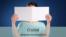  Presentation with open book - PPT theme having open book with blank cover background and a light blue colored foreground