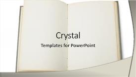  Presentation with open book page - Slides featuring open book with blank pages background and a sky blue colored foreground