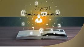  Presentation with business-book - Presentation theme featuring open-book-with-business-icons background and a  colored foreground