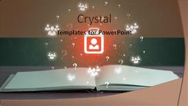  Presentation with business-book - Presentation theme enhanced with open-book-with-business-icons background and a  colored foreground