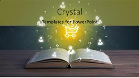  Presentation with business book - Slide set enhanced with open-book-with-business-icons background and a yellow colored foreground