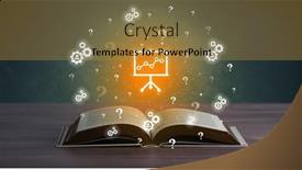  Presentation with business book - Slide set featuring open-book-with-business-icons background and a gold colored foreground