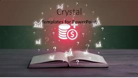  Presentation with business book - Presentation having open-book-with-business-icons background and a violet colored foreground