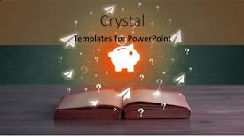  Presentation with business book - Slides with open-book-with-business-icons background and a coral colored foreground