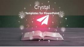  Presentation with business book - Presentation enhanced with open-book-with-business-icons background and a violet colored foreground