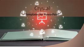  Presentation with business book - Theme enhanced with open-book-with-business-icons background and a coral colored foreground