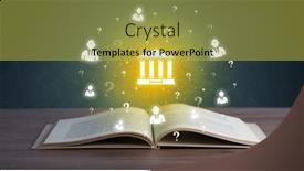  Presentation with business book - Theme consisting of open-book-with-business-icons background and a yellow colored foreground