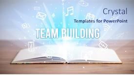  Presentation with business book - Theme enhanced with open-book-with-business-inscription background and a sky blue colored foreground