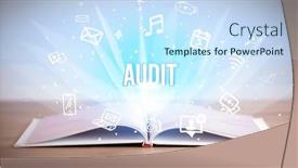  Presentation with business book - Presentation enhanced with open-book-with-business-inscription background and a sky blue colored foreground