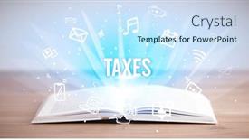  Presentation with business book - Slide deck consisting of open-book-with-business-inscription background and a sky blue colored foreground