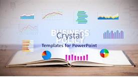  Presentation with business book - Presentation theme consisting of open-book-with-business-policy background and a sky blue colored foreground