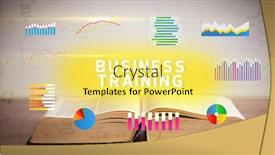  Presentation with business-book - Theme enhanced with open-book-with-business-training background and a yellow colored foreground