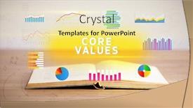  Presentation with open book - Slide deck consisting of open-book-with-core-values background and a blonde colored foreground