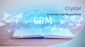  Presentation with crm - Slide set enhanced with open-book-with-crm-abbreviation background and a light blue colored foreground