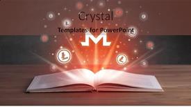  Presentation with open book - Slide deck consisting of open-book-with-currency-icons background and a tawny brown colored foreground