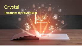  Presentation with open book - Presentation theme consisting of open-book-with-currency-icons background and a tawny brown colored foreground