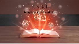  Presentation with open book - Slide deck enhanced with open-book-with-currency-icons background and a  colored foreground