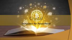  Presentation with open book - Presentation theme consisting of open-book-with-currency-icons background and a gold colored foreground