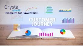  Presentation with customer journey - PPT layouts consisting of open-book-with-customer-journey background and a sky blue colored foreground