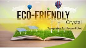  Presentation with eco friendly energy - Colorful slide set enhanced with open-book-with-eco-friendly backdrop and a yellow colored foreground