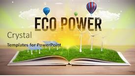  Presentation with open-book - Presentation design featuring open-book-with-eco-power background and a yellow colored foreground
