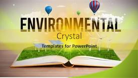 Presentation with open-book - PPT theme having open-book-with-environmental-inscription background and a yellow colored foreground