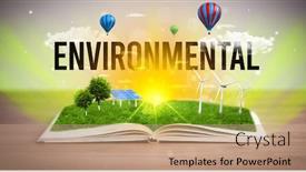  Presentation with environmental - PPT theme consisting of open-book-with-environmental-inscription background and a coral colored foreground